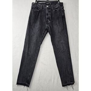 Abercrombie & Fitch Vintage Stretch 90s Slim Jeans Black Raw Hem Mens 32 X 32